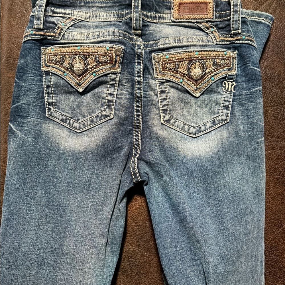 Miss Me Denim Jeans with Embellished Pockets